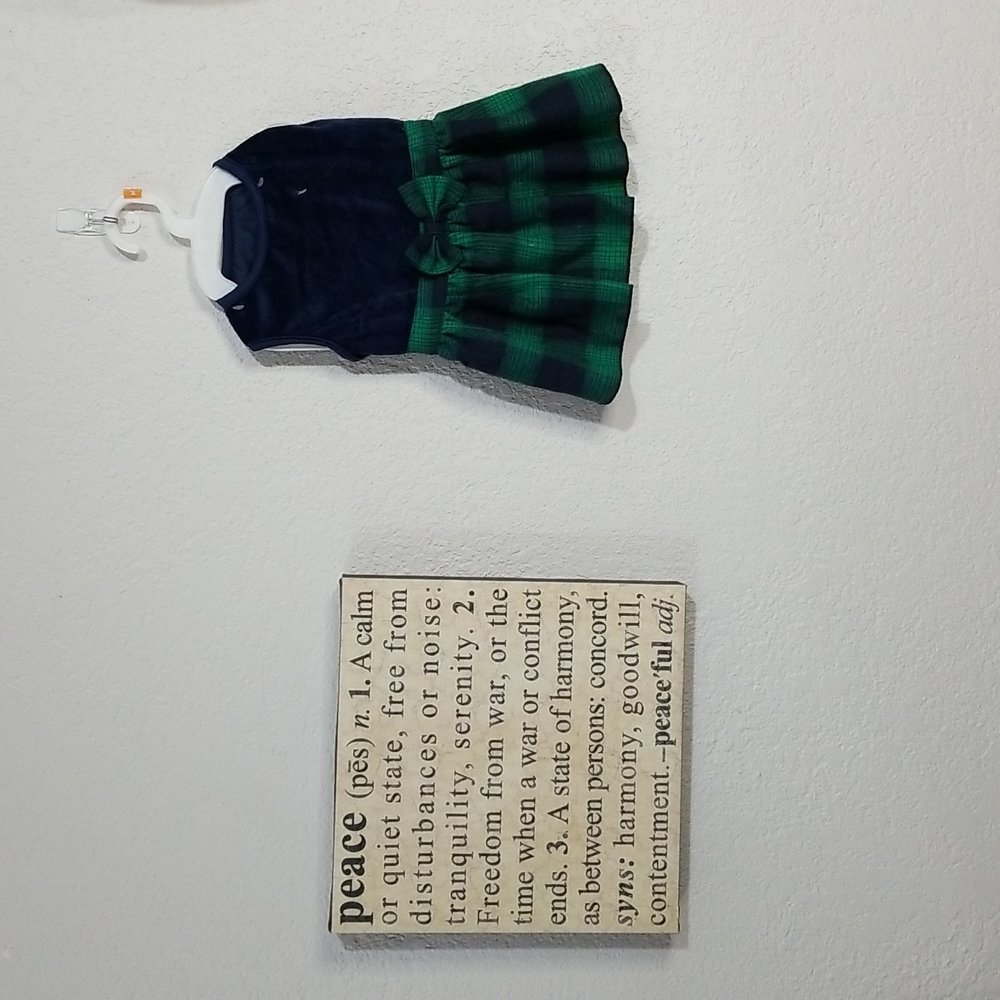 NEW! I Love U Blue & Green Plaid Doggie Dress Sz. S & Sz. M